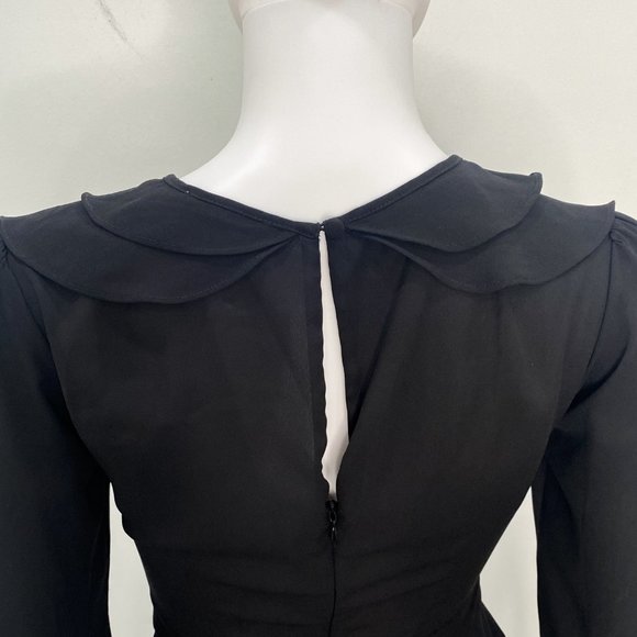 For Love & Lemons Vivi Embroidery Sequin Ruffle Mini Dress in Black Size XS - Picture 11 of 17